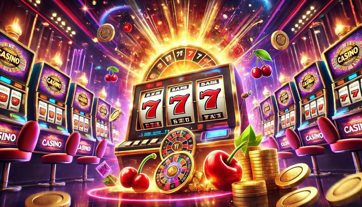 Permainan slot Sweet Bonanza dengan tema buah-buahan berwarna-warni
